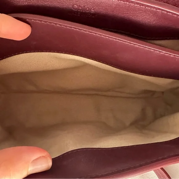 CHLOE MINI FAYE DAY BAG IN BURNT BROWN LEATHER